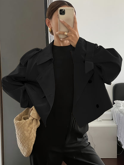 Կանացի գարուն/աշուն միագույն, պարզ, ազատ, առօրյա, կարճ, երկար թևքերով տրենչ-բաճկոն