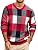 Men's Plaid Crew Neck Knit Sweater Long Sleeve Pullover