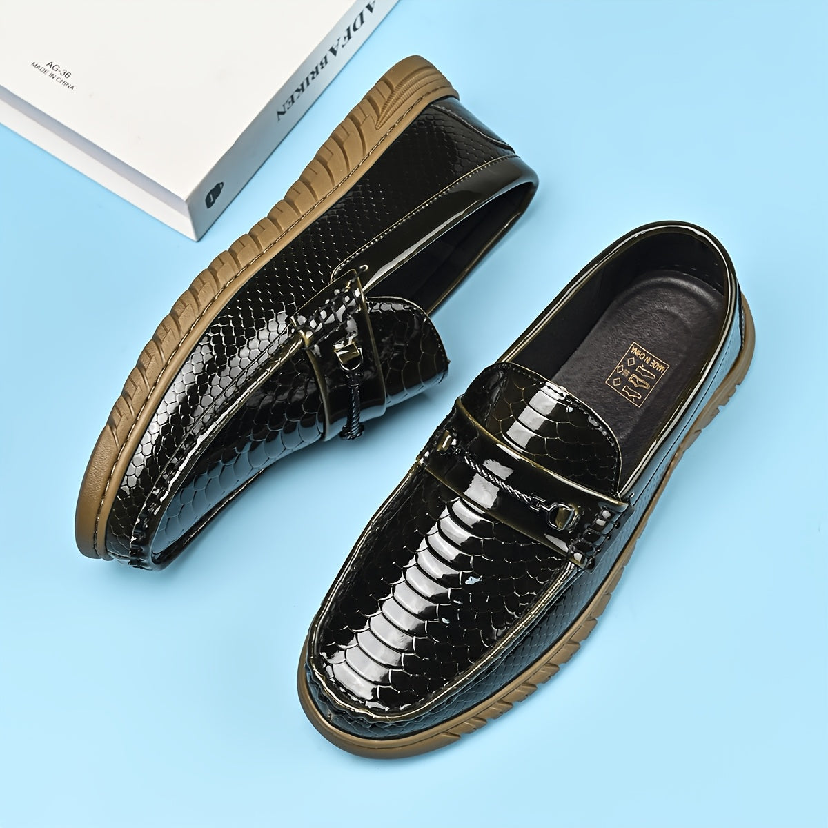 Men's Business Casual Loafers with Slip-Resistant Rubber Sole