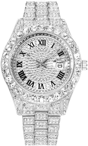 Men's Hip Hop Iced-Out Luxury Quartz Watch with Date