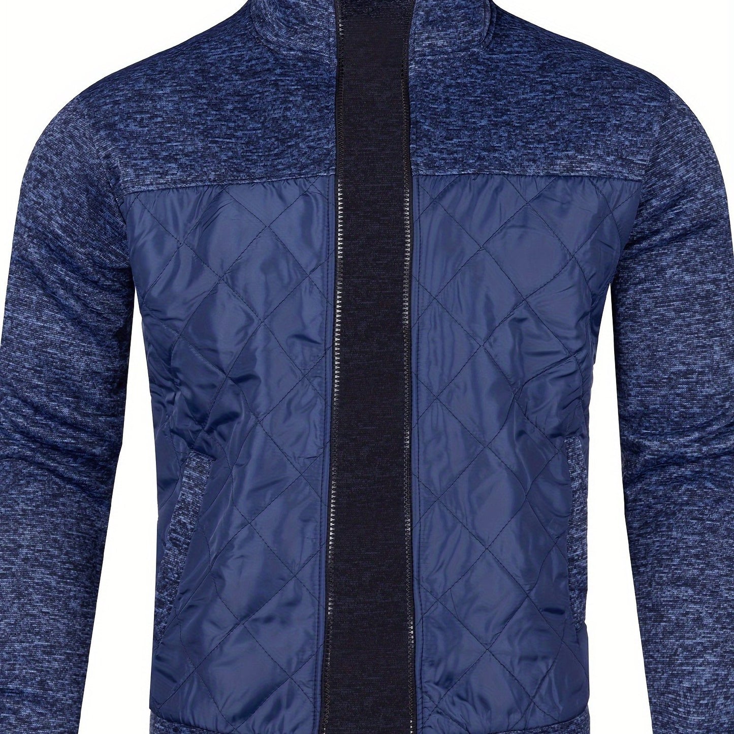 Men's Knitted Cardigan Jacket, Autumn Winter Casual Stand Collar Full Zip Coat, Long Sleeve Regular Fit Jacket