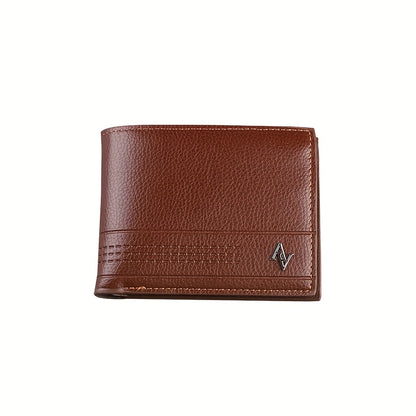 Men'S Large Capacity Lightweight Wallet - Business Casual & Everyday Use with Golden-Tone Hardware, Multiple Card Slots, Cash Pocket & ID Window - Durable Synthetic