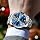 OLEVS Men's Two-Tone Luxury Analog Quartz Watch Blue