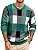 Men's Plaid Crew Neck Knit Sweater Long Sleeve Pullover