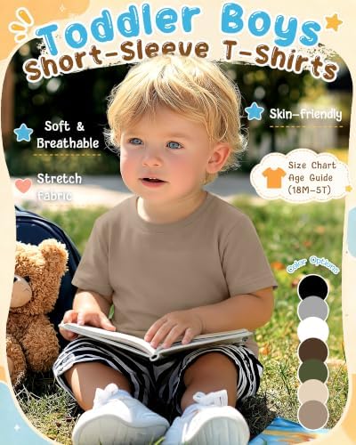 7-Pack Toddler Boys' Cotton Crewneck Tees