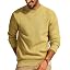 Men's Waffle Knit Crewneck Sweater Textured Pullover
