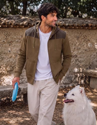 JMIERR Men's Lightweight Colorblock Zip Hoodie Jacket