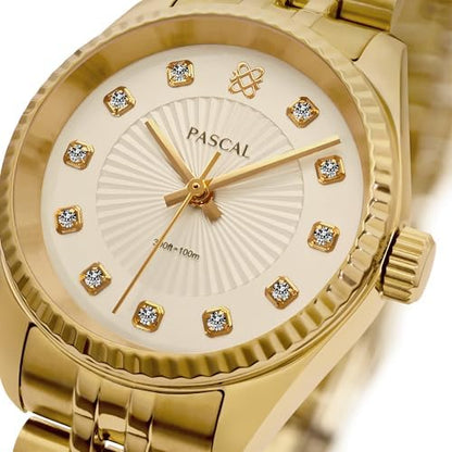 PASCAL Timeless Classic Diamond Swiss Quartz Watch for Men
