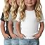 3-Pack Baby Girls Ribbed Cotton Blend T-Shirts