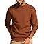 Men's Waffle Knit Crewneck Sweater Textured Pullover