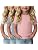 3-Pack Baby Girls Ribbed Cotton Blend T-Shirts