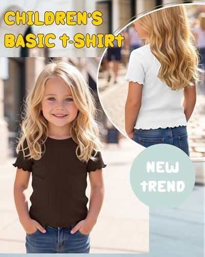 3-Pack Baby Girls Ribbed Cotton Blend T-Shirts