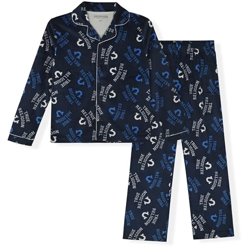 True Religion Boys 2-Piece Pajama Set with Button Front Top