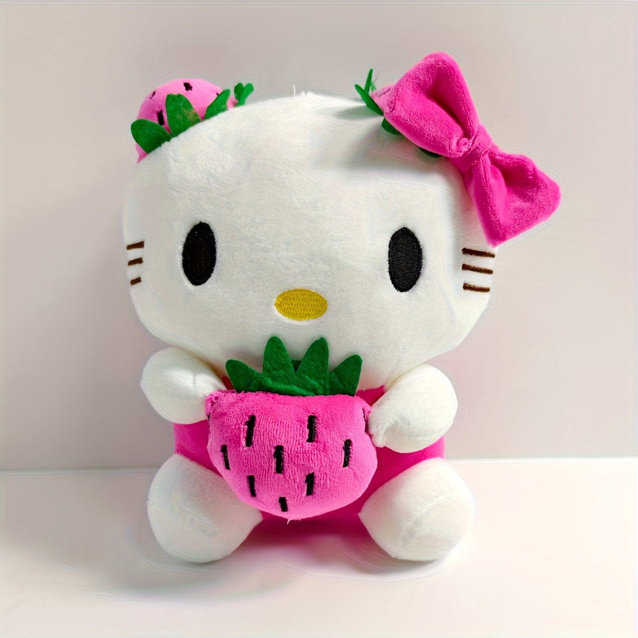 Sanrio Hello Kitty Plush Doll - Bright & Cute Strawberry Hugging Body Soft Collectible Figure, Girls Room Decor Gift for, Women, (Hello Kitty Plush Toy)