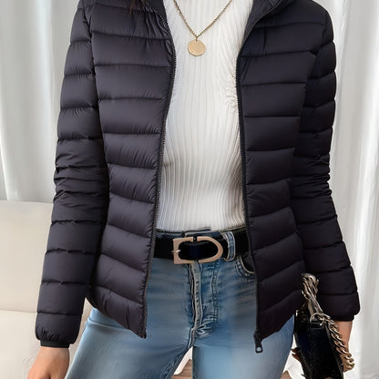 Կանացի գլխարկով բաճկոն - թեթև, տաք ձմեռային վերարկու՝ չձգվող գործվածքից, էլեգանտ ոճով, կառուցվածքային, հարմար է առօրյա և պաշտոնական հագուստի համար - աշուն/ձմեռ