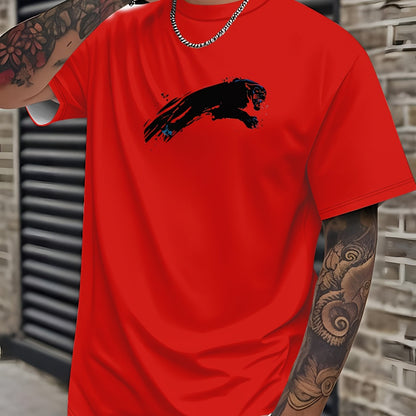 Men'S Bold Black Graphic T-Shirt - Lightweight Everyday Casual Tee for Sports  Formal Events - Breathable Round Neck Shirt - Easy-Care Everyday Essential Top, Sports Friendly Apparel, Modern Casualwear, Comfortable Fit, Stre
