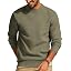 Men's Waffle Knit Crewneck Sweater Textured Pullover