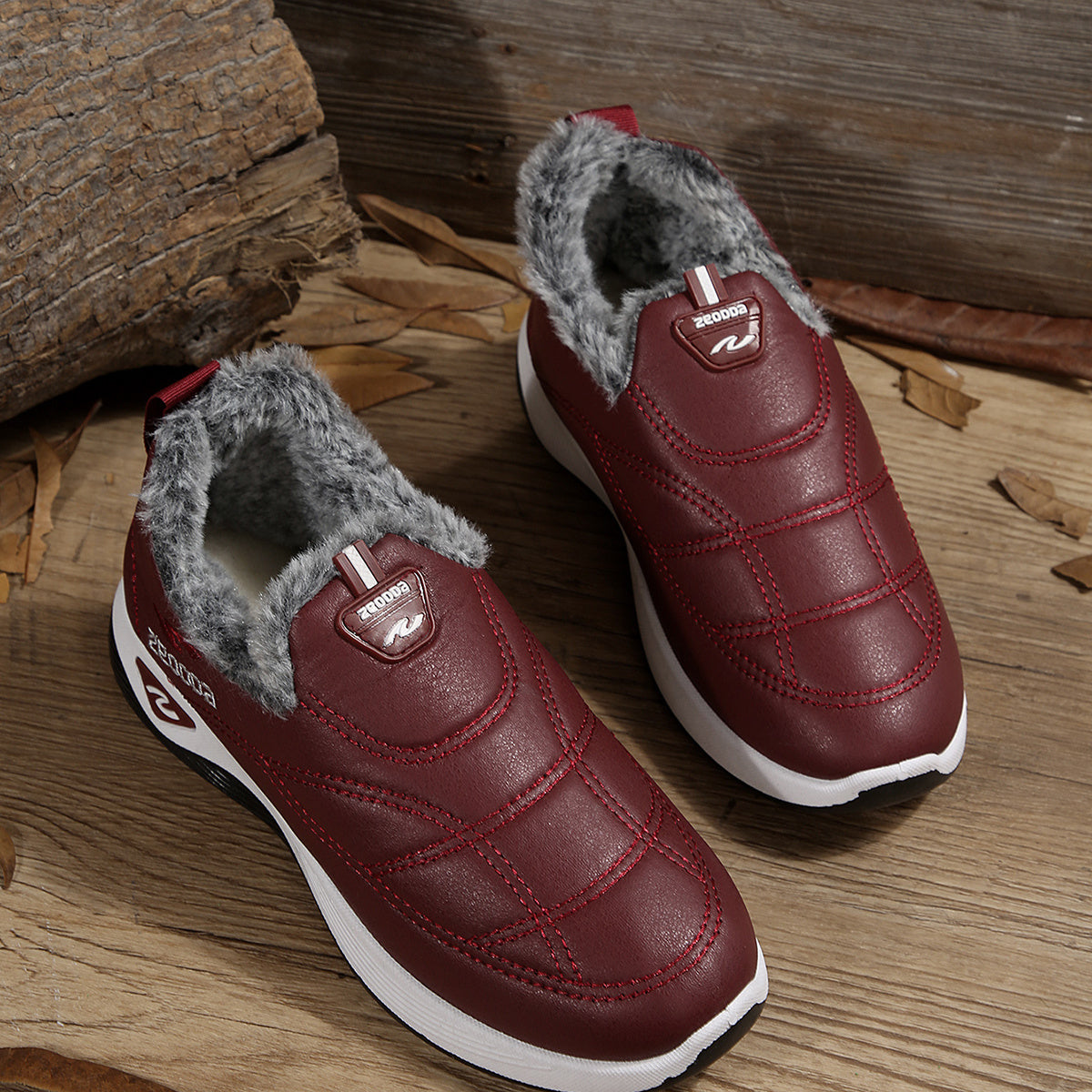 Women's Winter Snow Boots - Deep Burgundy/Black/, Slip-Resistant Rubber Sole & Cushioned Insole, Cozy Fleece Lining - Low-Heel Platform Boots for Cold Weather, Ice, and Snow - Brown/Black/Deep Red/ - Ideal for Everyday, Forma