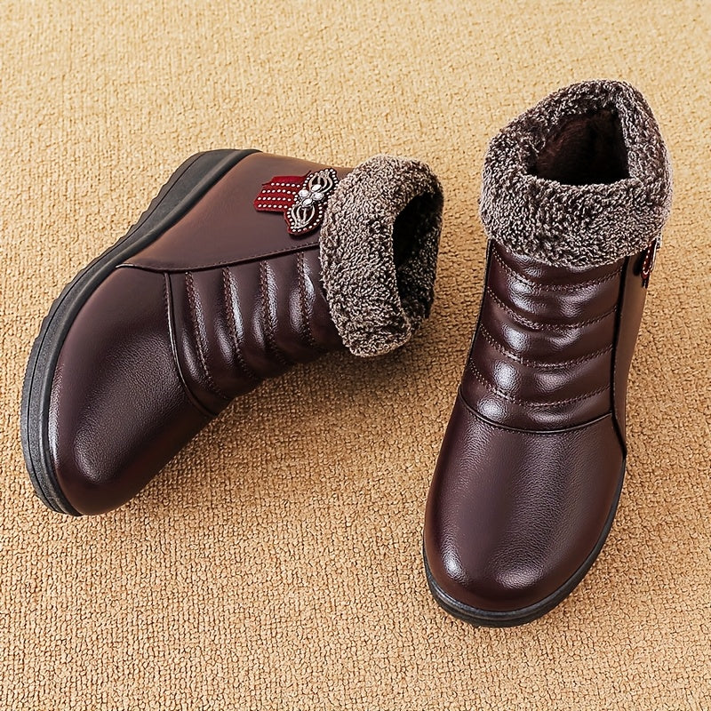 Կանացի հարմարավետ և տաք կոշիկներ աշնան և ձմռան համար, կարճաճիտ բրդյա երեսպատմամբ, ձնագնաց կոշիկներ, կաշվե կոշիկներ, փայլուն սև պլատֆորմով կոշիկ, էլեգանտ անձրևային կոշիկ կանանց համար, տաք և հարմարավետ բոտիններ աշխատանքի համար, ցածր կոճով: