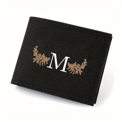 26 Letter Print Canvas Short Wallet - Open Bifold Wallet for Business and Casual Use, Perfect Gift for Men, Casual Wallet | Men's Wallet | Canvas Material