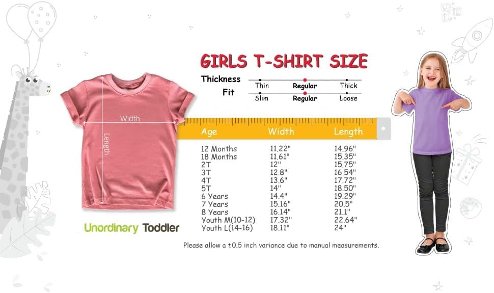 Girls Unicorn Birthday Shirt Toddler Party Tee 1-7 Years