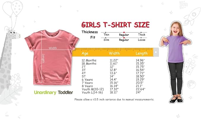 Girls Unicorn Birthday Shirt Toddler Party Tee 1-7 Years