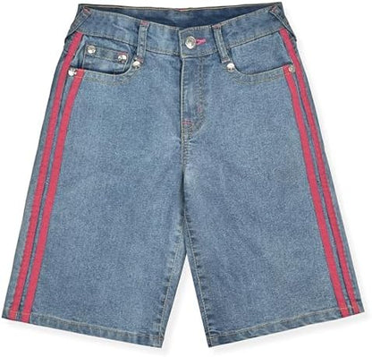 Girls Denim Shorts and Graphic Tee Set for Summer