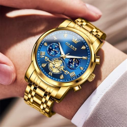 OLEVS Men’s Luxury Stainless Steel Dress Watch with Chronograph