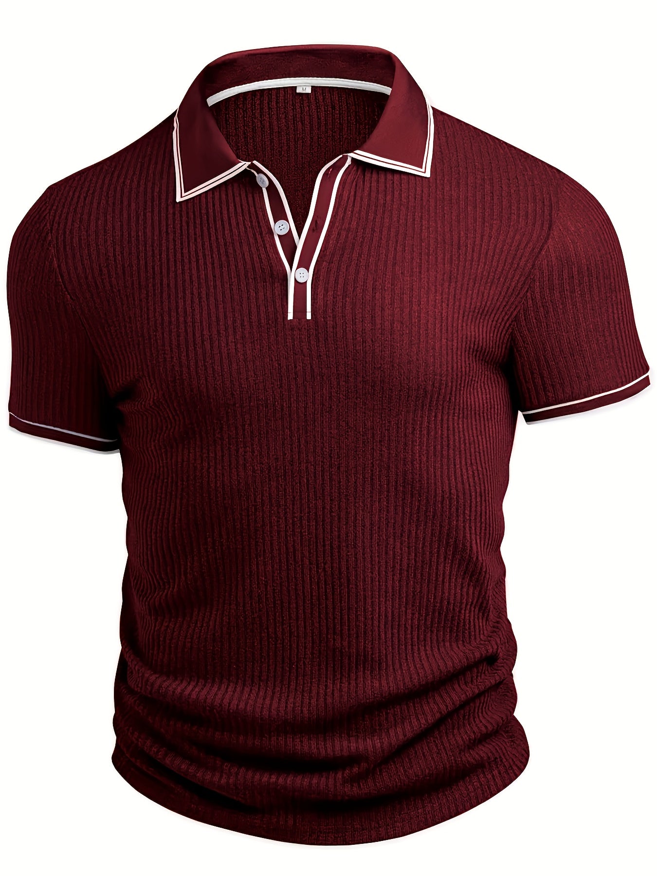 Men's Summer Casual Polo Shirt with Contrast Collar