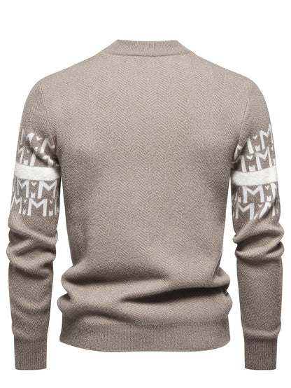 Տղամարդկանց նոր աշուն/ձմեռ տրիկոտաժե սվիտեր, բարձր վզնոցով, ամենօրյա, նորաձև, տաք հիմք - Senmeigou