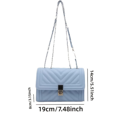 PU Material Women'Chain Crossbody Bag - Available in Five Colors, Elegant Shoulder Bag Suitable for Daily and Formal Occasions, Secure Buckle Design, Fashionable Chain Texture Style, Luxurious Texture Structure,must-have for