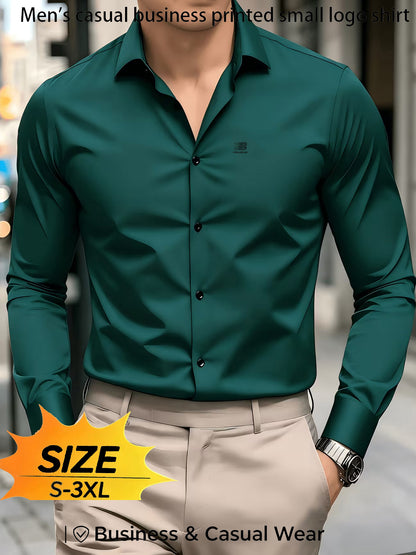 Men's Casual Long Sleeve Business Shirt for Spring and Fall