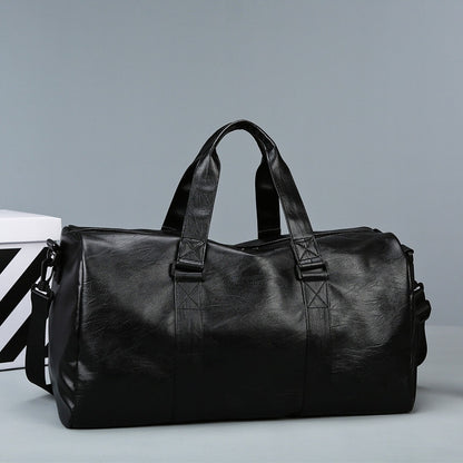 Large Capacity Lightweight Durable Business Travel Bag - Black Polyester Gym Duffel with Adjustable Shoulder Straps & Zipper Closure for Commuting, Weekend Trips, Daily Commute, Commuting Essentials, Minimalist Design, Reinfo