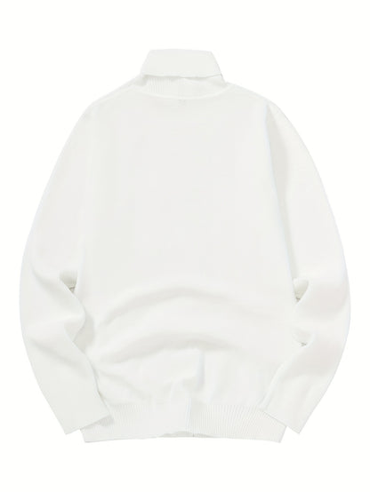 Տղամարդու միագույն, բարձր օձիքով սվիտեր, բարձր առաձգական, ոճային, հարմարավետ և տաք վերնաշապիկ, հարմար է աշնանը և ձմռանը բացօթյա հագուստի համար, հիմնական շերտի սվիտեր, գծավոր տրիկոտաժե բարձր օձիքով սվիտեր - երկար թևքով պուլովեր, առանձնահատկություններ