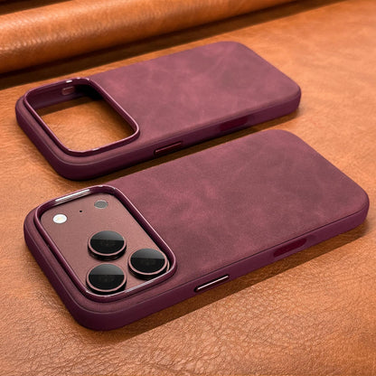 Luxury Retro Faux Sheepskin Leather Phone Case for iPhone 13-18 Pro Ma