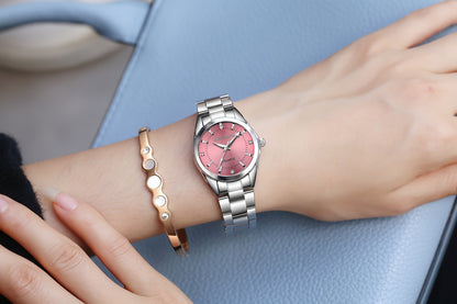 CHRONOS Women'S Fashionable Casual Quartz Watch Features a Stainless Steel Strap, Perfect for Business Elegance And Sophistication. This Exquisite And Compact Outdoor Sports Watch Is Ideal for Daily Wear And Outings, Making I