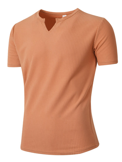 Men's Slim V-Neck Casual Short Sleeve T-Shirt for Summer