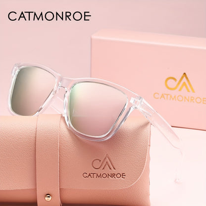 Women’s Lightweight Polarized UV400 Square Sunglasses with PC Frame