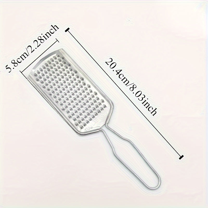 Versatile Stainless Steel Cheese Grater & Fruit Peeler - Portable Kitchen Gadget for Citrus, Potatoes, and Melons