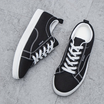 Trendy Low Top Canvas Shoes, Low Top Lace Up Casual Shoes For Outdoor Walking Jogging | All Seasons