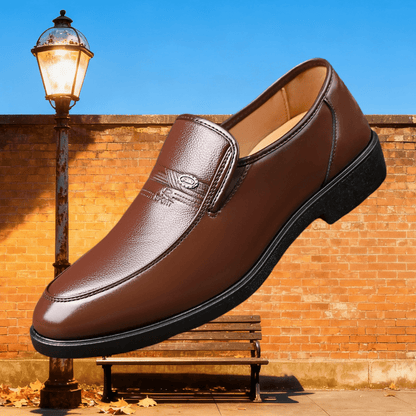 Men's Classic Business Casual Slip-On Loafers with Rubber Sole
