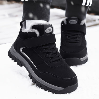 Men's & Women's Winter Warm Thermal Insulated Slip-Resistant Walking Shoes - Heavy-Duty Upper, Cushioned EVA Insole & Arch Support, Traction Tread - All-Terrain Outdoor Boots for Elderly, Seniors, Casual Winter Wear (Unisex S