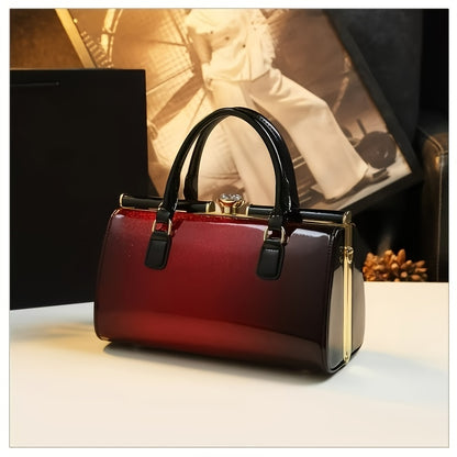 Vintage Red Crossbody Bag for Women with Rhinestone Detail