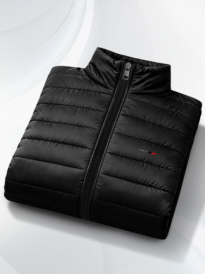 Men's Lightweight Stand Collar Jacket with Zipper Pockets