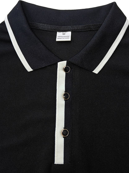 Men'S New Short Sleeve Polo Shirt With Bqss Letter Design | Casual And Business Style, Suitable For Various Occasions, Unisex, Ideal As A Gift - ayq