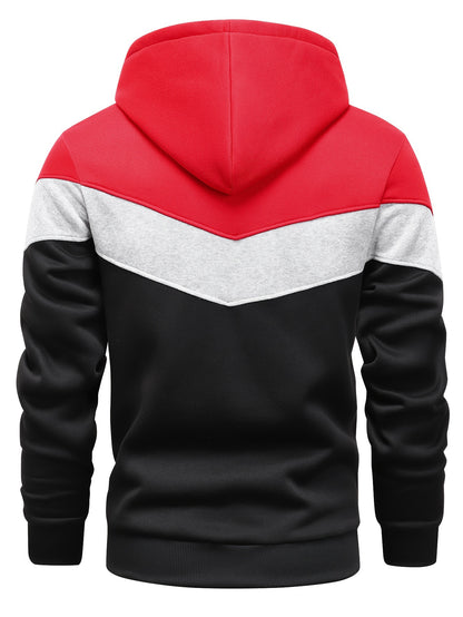 Men's Color Block Hoodie - Casual Graphic Design Pullover With Kangaroo Pocket For Winter And Fall Streetwear - Great Gift