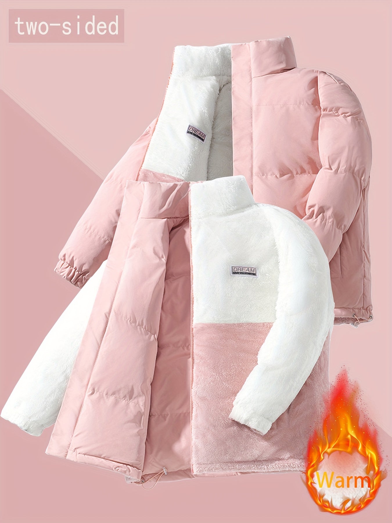 Men'S Heavy-Duty Winter Jacket - Thick Insulated Coat with Full-Zip Closure, Double-Sided Wearing, Stand Collar, Non-Stretch Fabric - Cold Weather Outerwear for Men