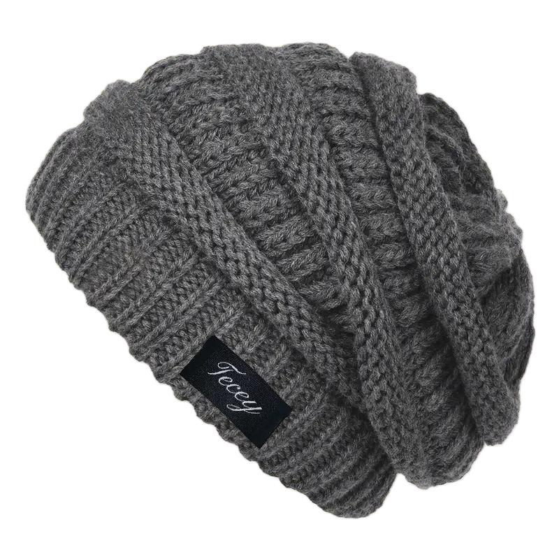 Unisex Chunky Polyester Beanie for Fall and Winter