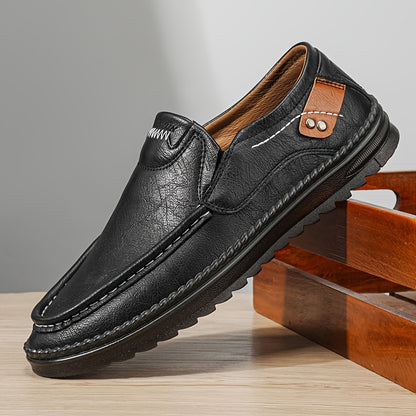 Men's Retro British Slip-On Sneakers - Casual Low-Top Shoes