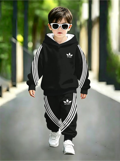 Boys Hoodie Set Casual Lightweight Soft Polyester for Spring/Fall